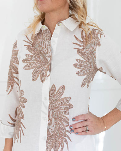 White with Tan Tiger Tunic