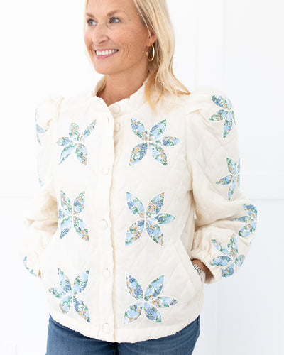 Ivory Quilted Floral Jacket