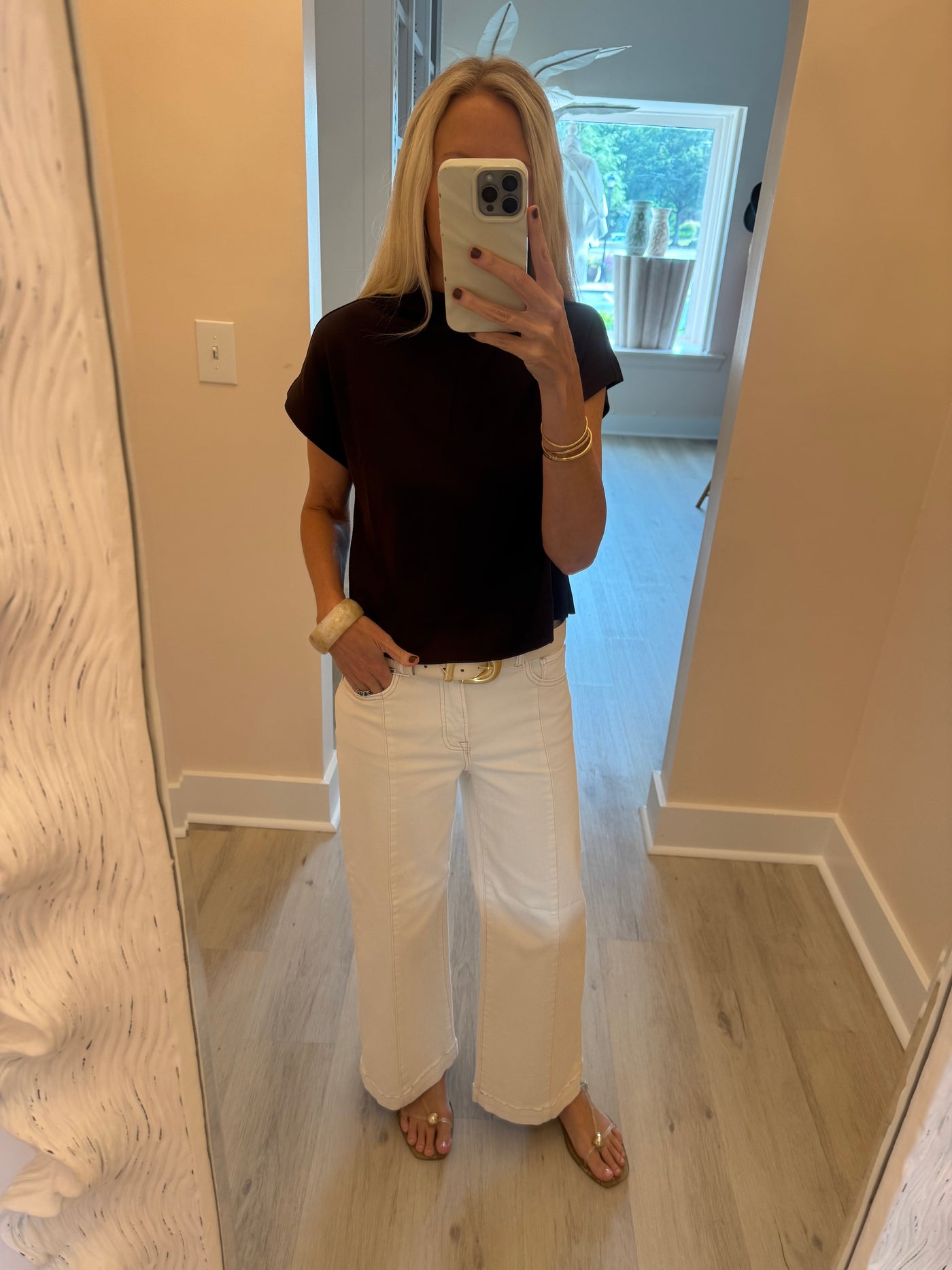 Short Sleeve Brown Knit Top