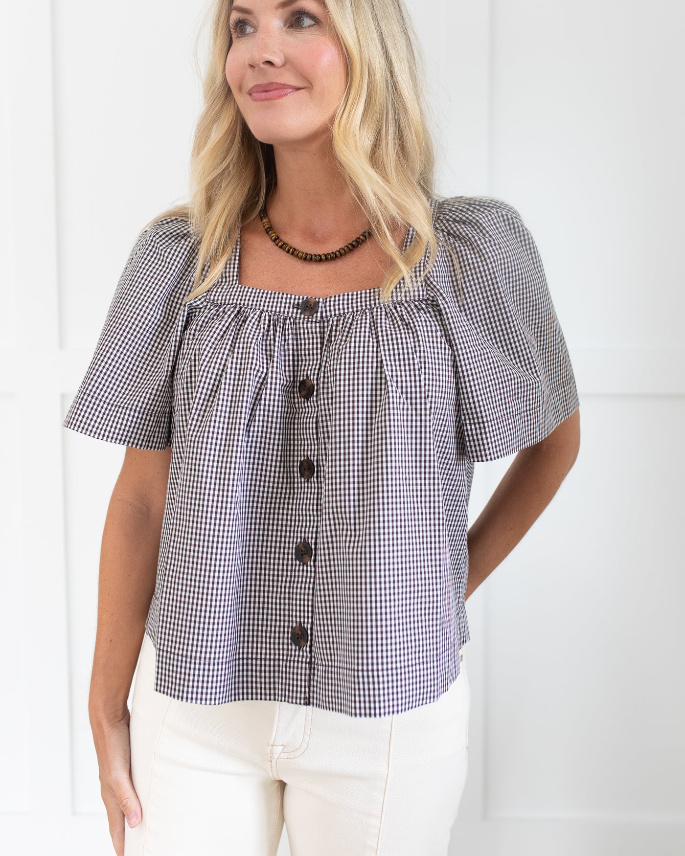 Handley Top in Chocolate Gingham