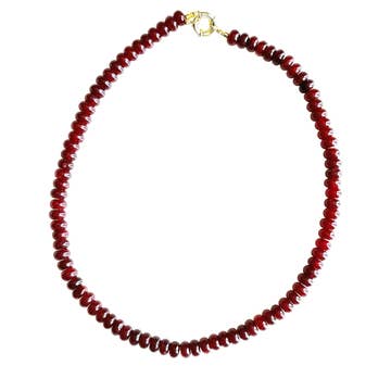 Maroon 17" Beaded Necklace