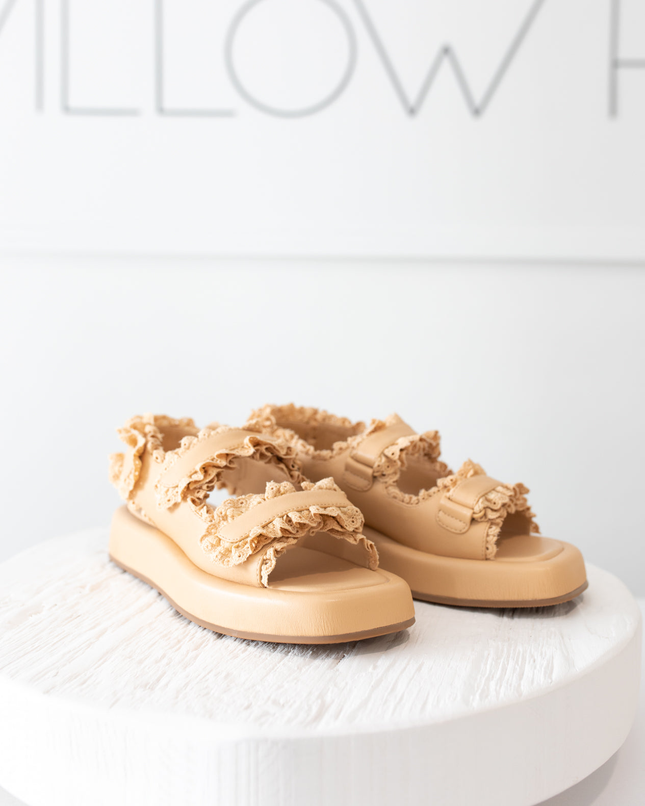 Blaise Caramel Leather Platform Sandal by Loeffler Randall
