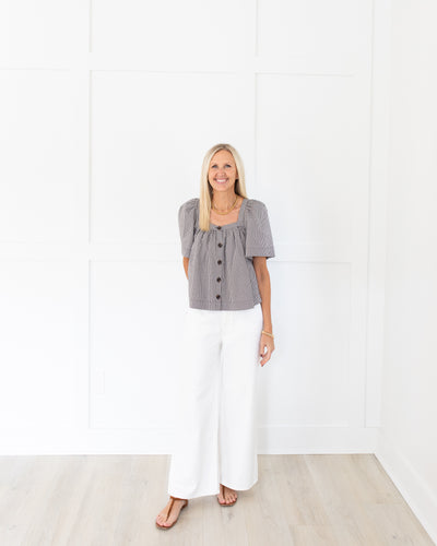 Handley Top in Chocolate Gingham