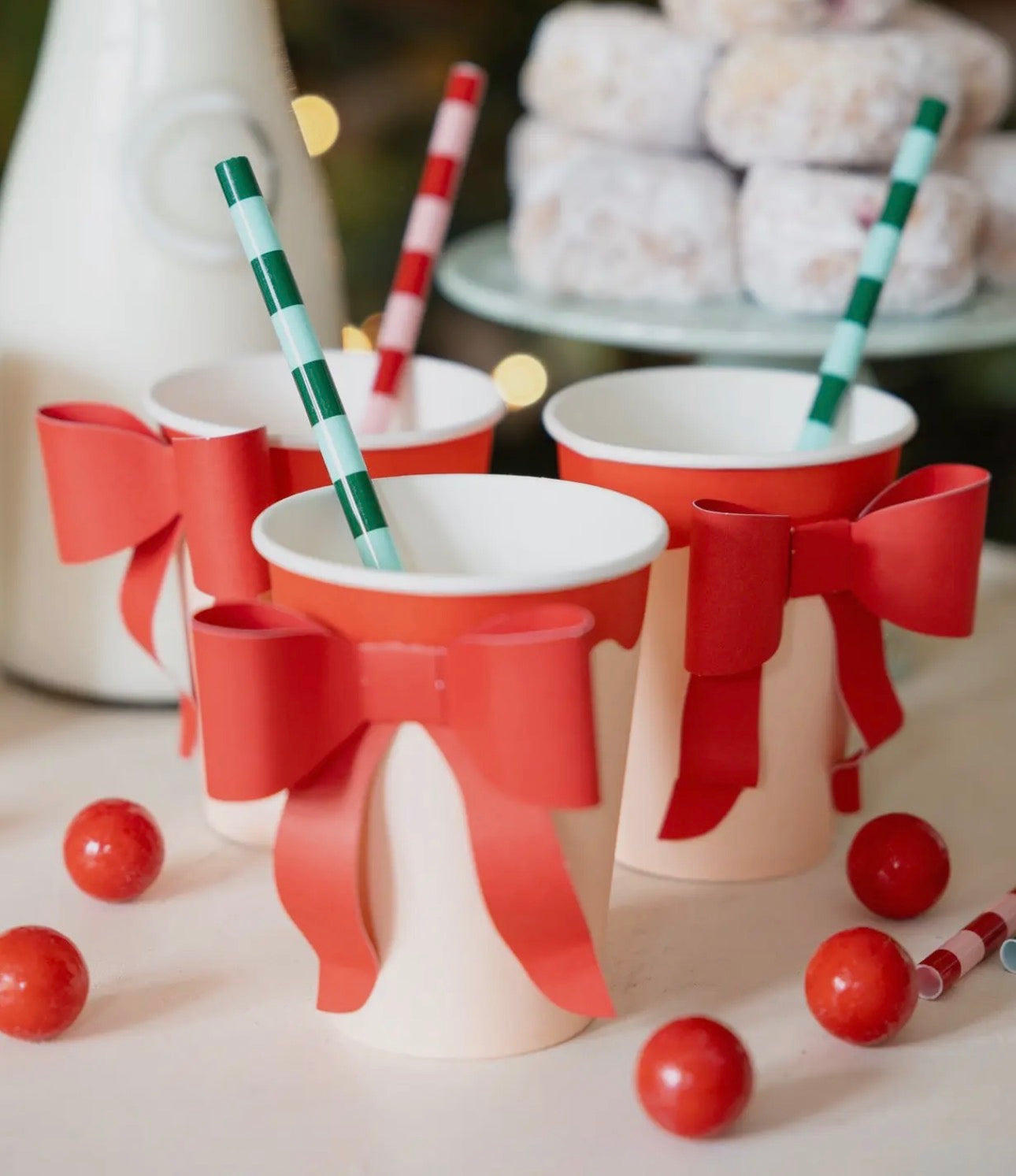 Red and Pink & Green and Mint Straw Set