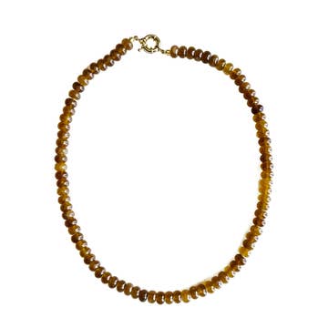 Caramel Brown 17" Beaded Necklace