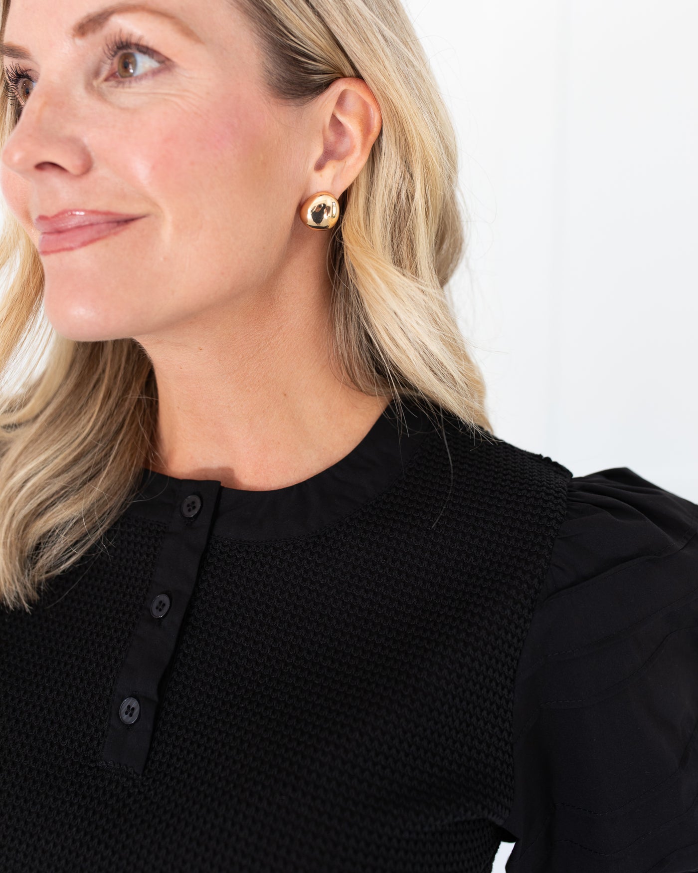 Gold Pebble Stud Earrings