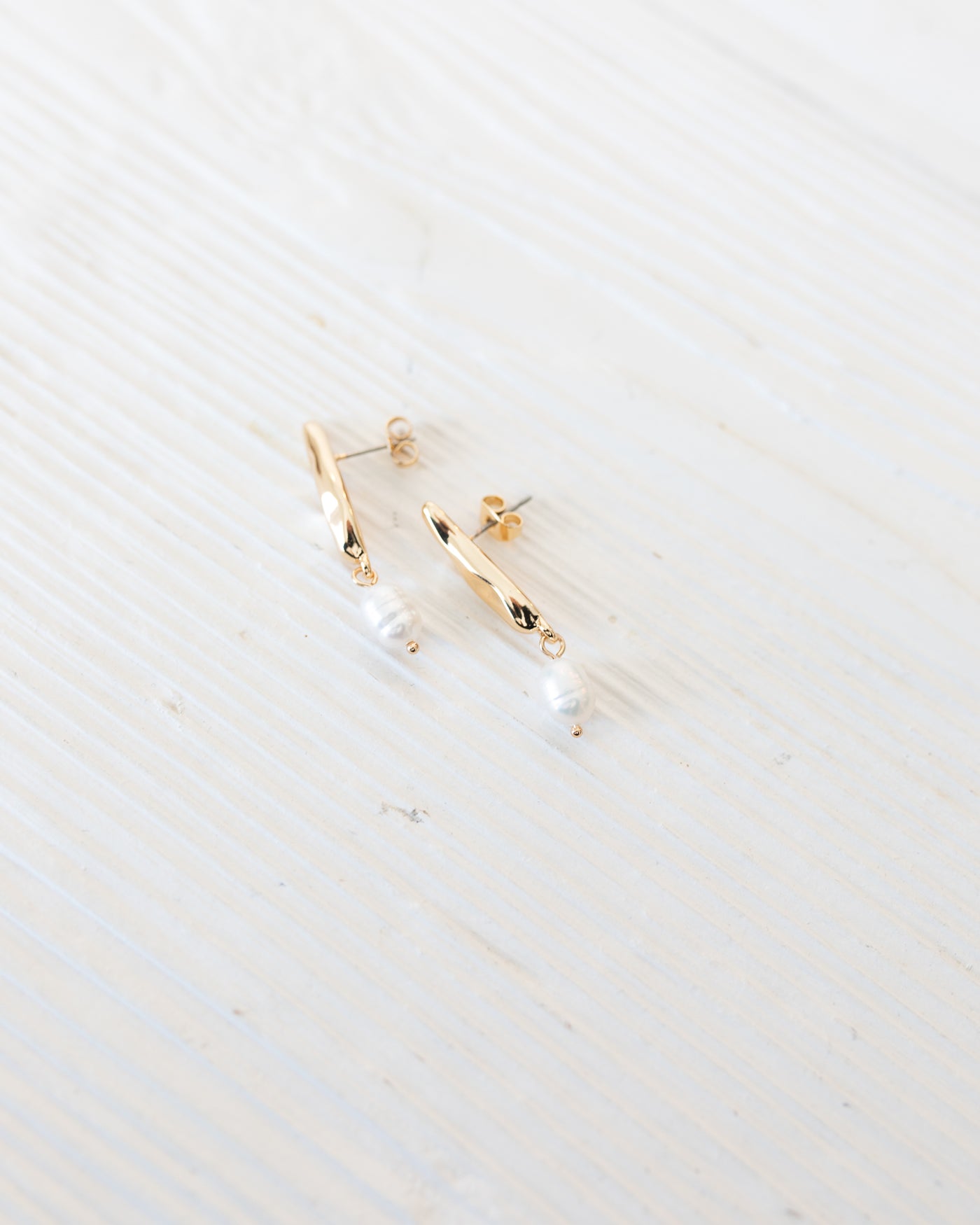 Gold Liquid Pearl Earrings