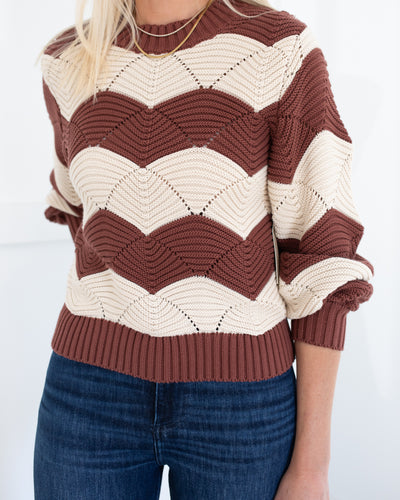 Kori Sweater in Ivory & Terracotta