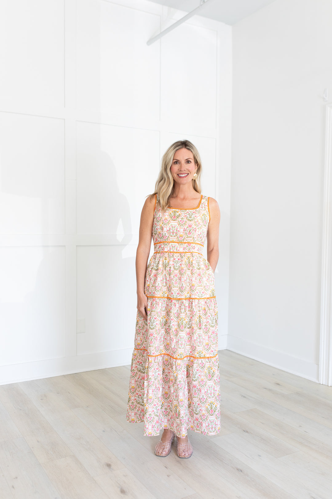 willowpark maxi dress Pink, Green and Orange Floral Maxi Dress – Willow Park Boutique