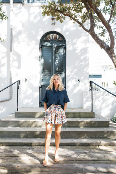 Sterling Shorts in Navy Fall Floral