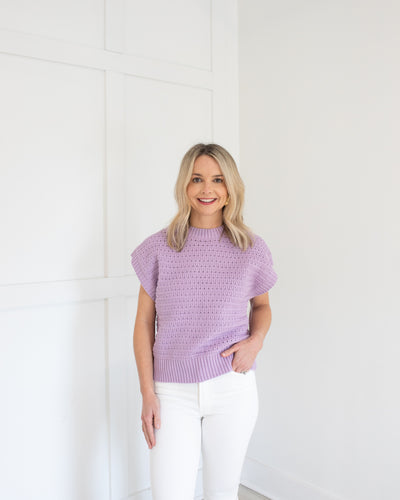 Lavender Cap Sleeve Sweater