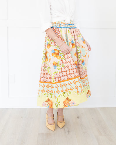 Tatum Midi Skirt in Gasparilla Gardens