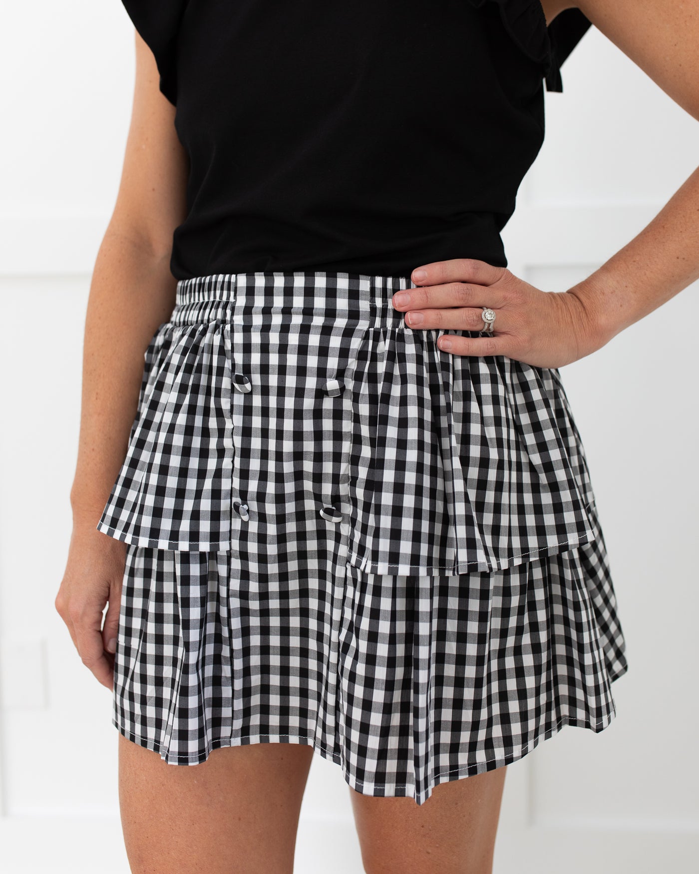 Black Ruffle Sleeve Top