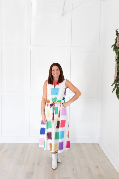 Annie Dress in Brushstrokes