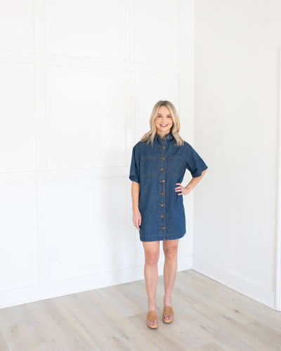 Denim Button Down Shirt Dress