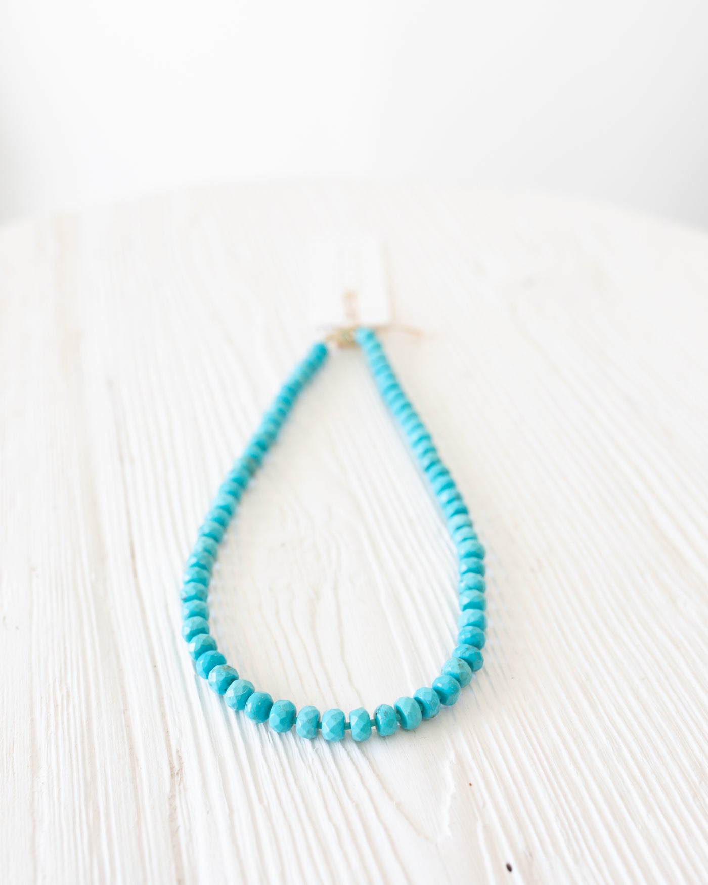 Turquoise Etched Beaded Necklace