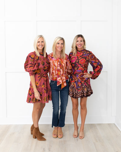 WILD HORSES ROSE BOW NECK TIE BLOUSE by Farm Rio