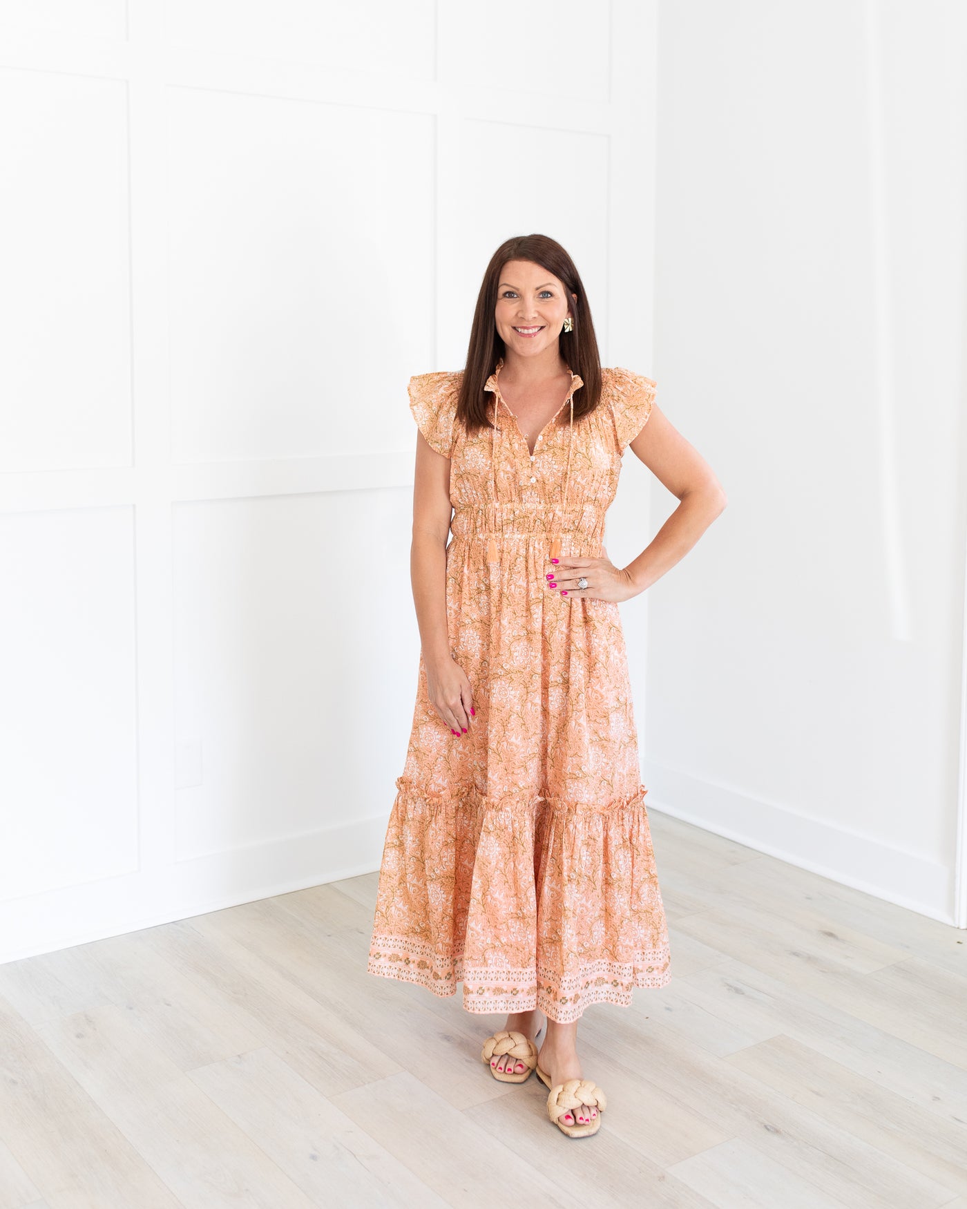 Indira Ankle Dress in Cecil Blush Print