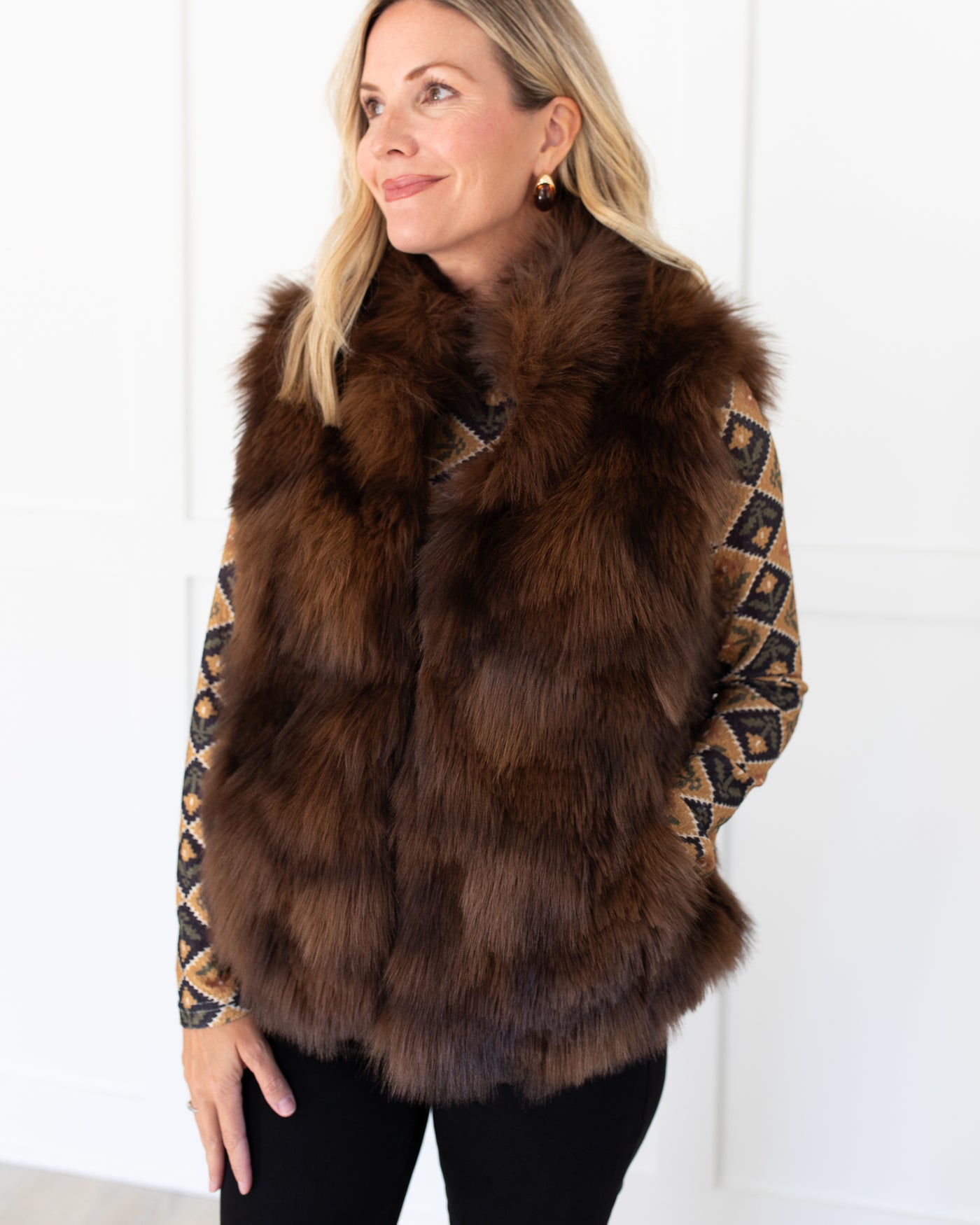 Brown Faux Fur Vest