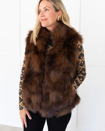 Brown Faux Fur Vest