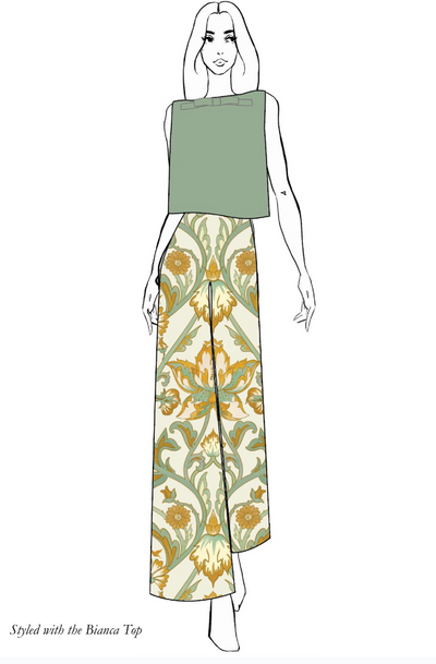 Antonella Pants in Sage Garden by Mestiza