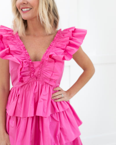 Pamela Dress in Azalea Pink by Hunter Bell