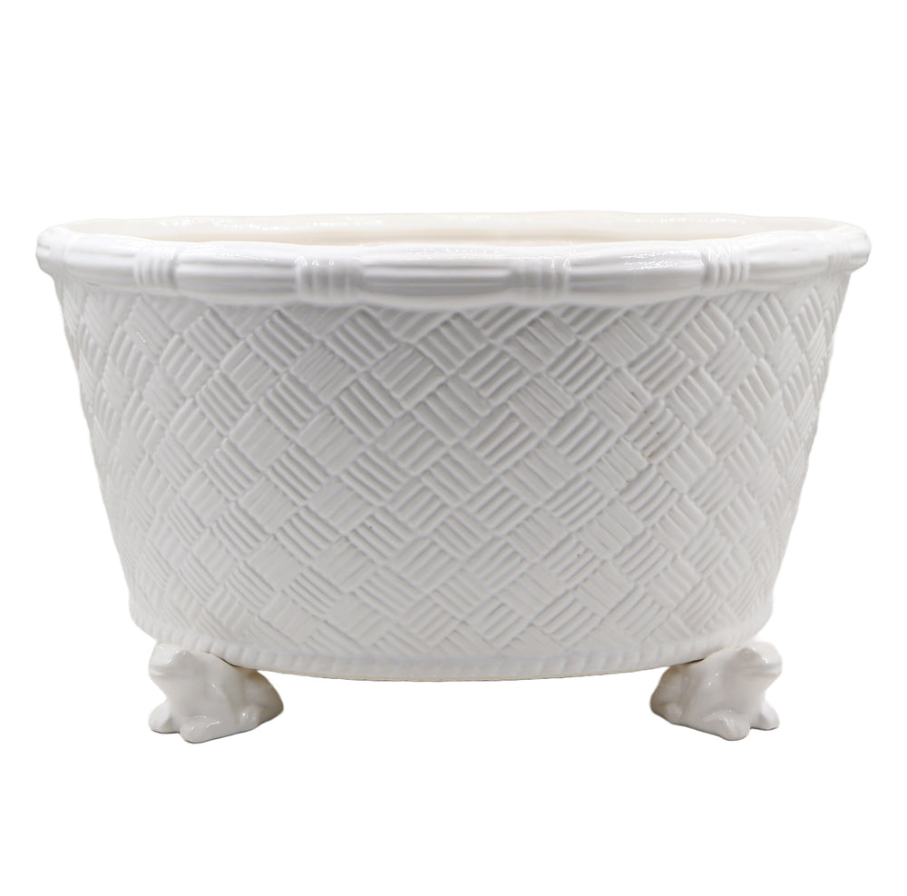 White Basketweave Beverage Holder