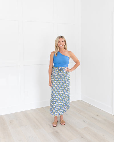 St. Teresa Sarong in Blue Green Floral