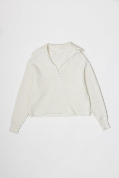 White Collared Sweater
