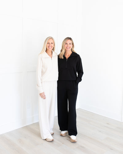 Stone Lux Pullover Lounge Set with Wide Leg Pant