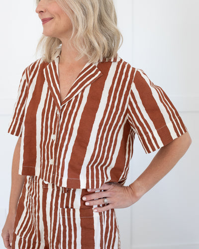 Mizuki Blouse in Vecchio Stripe Print