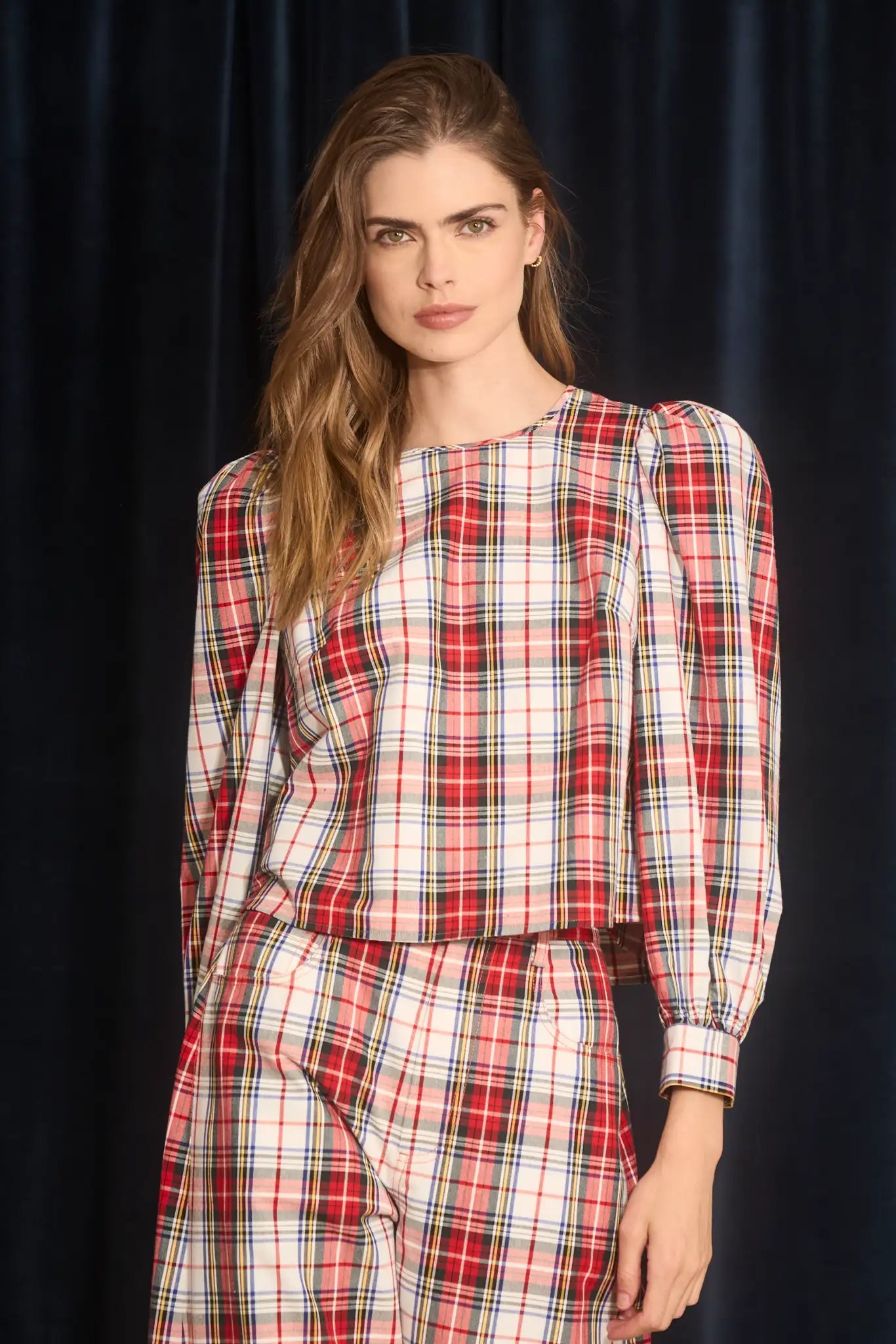 Lottie Top in Carlyle Plaid by Hunter Bell