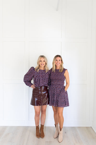 Gweneth Dress in Autumn Fleur Fig by Hunter Bell