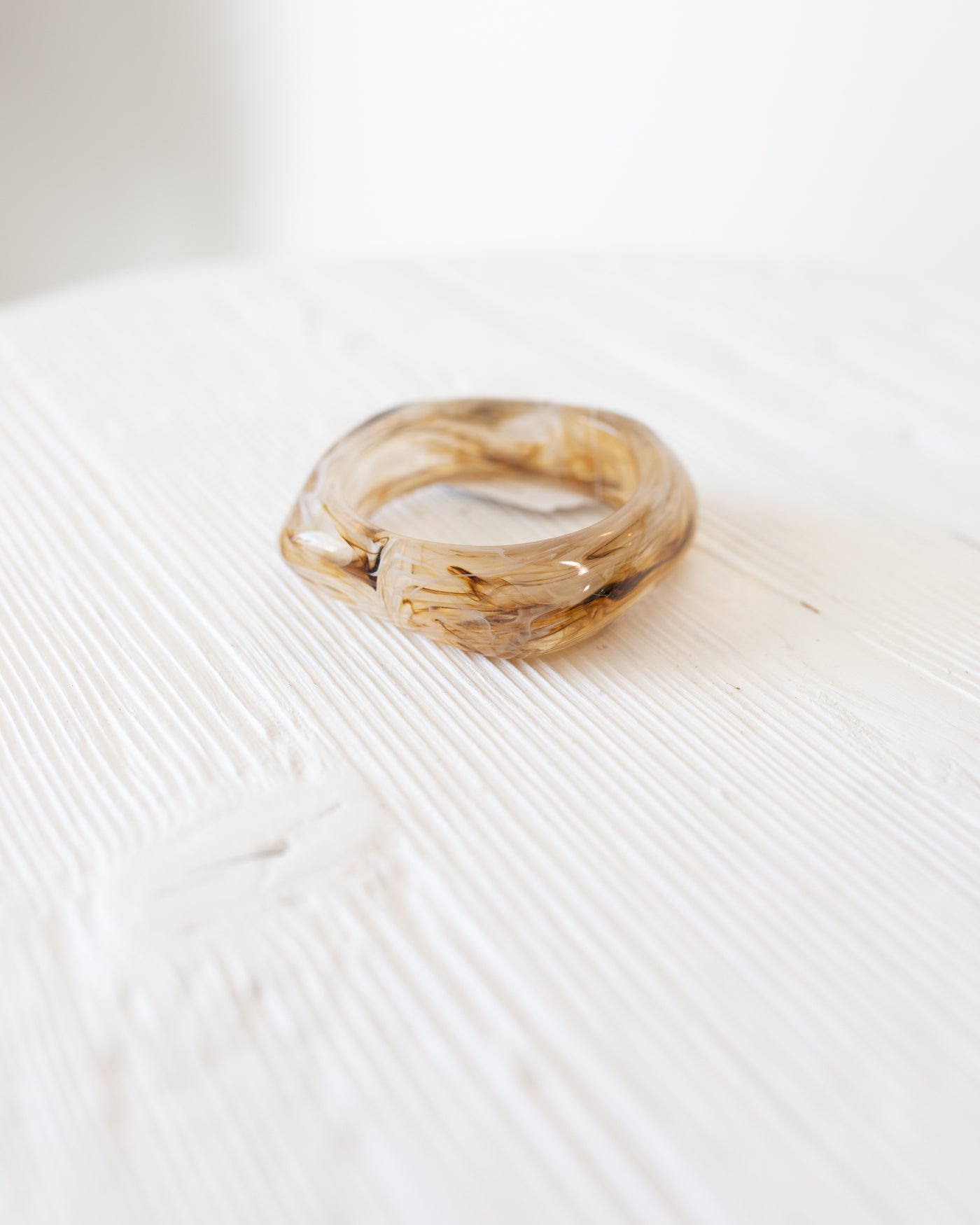 Marbled Tortoise Square Acrylic Bangle Bracelet