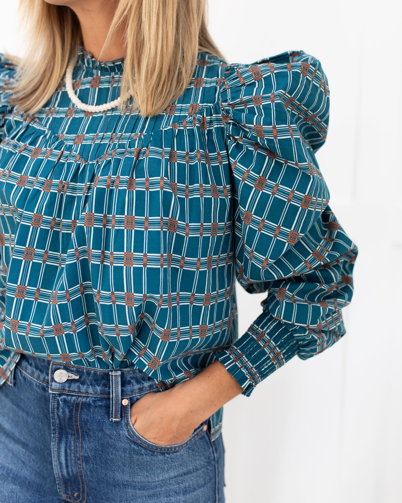 Irina Blouse in Santo Stripe Print
