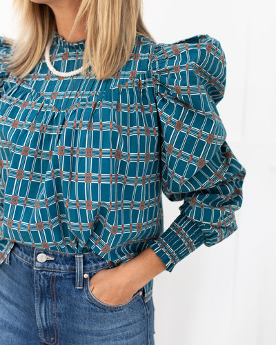 Irina Blouse in Santo Stripe Print