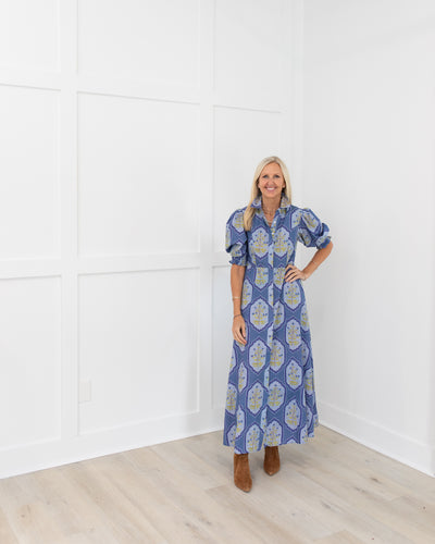 Rosie Shirtdress in Dusty Trellis