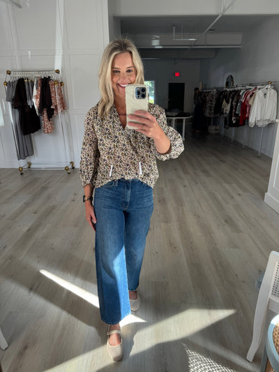 Ecru Eloisa Pink and Plum Floral Belle Blouse