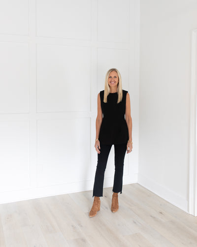 Black Sleeveless Vest Top