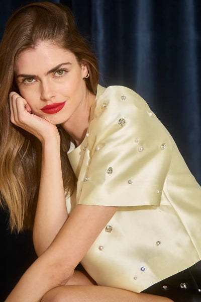 Olivia Top in Ivory by Hunter Bell