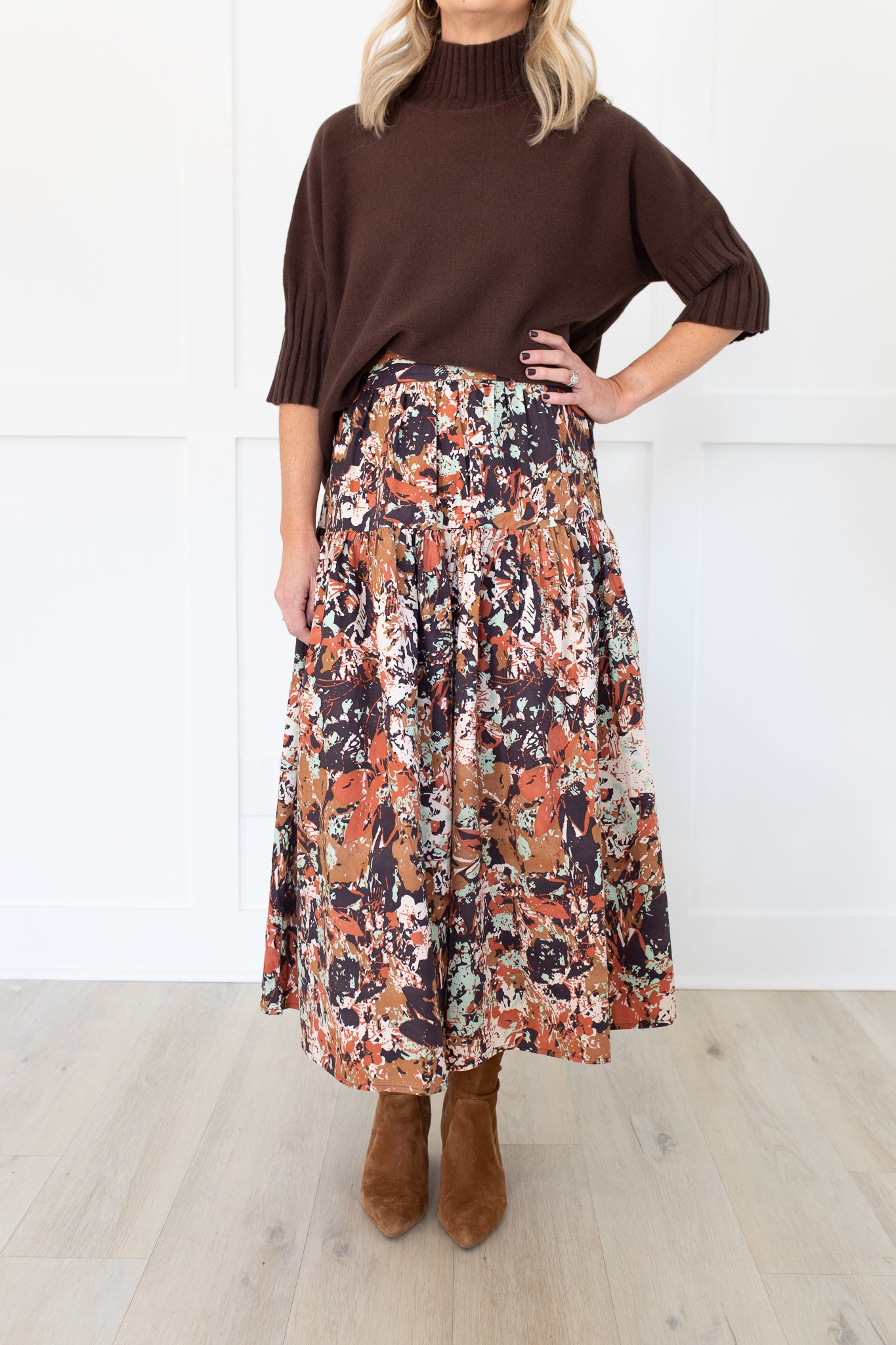 Quinn Skirt in Black Bramble