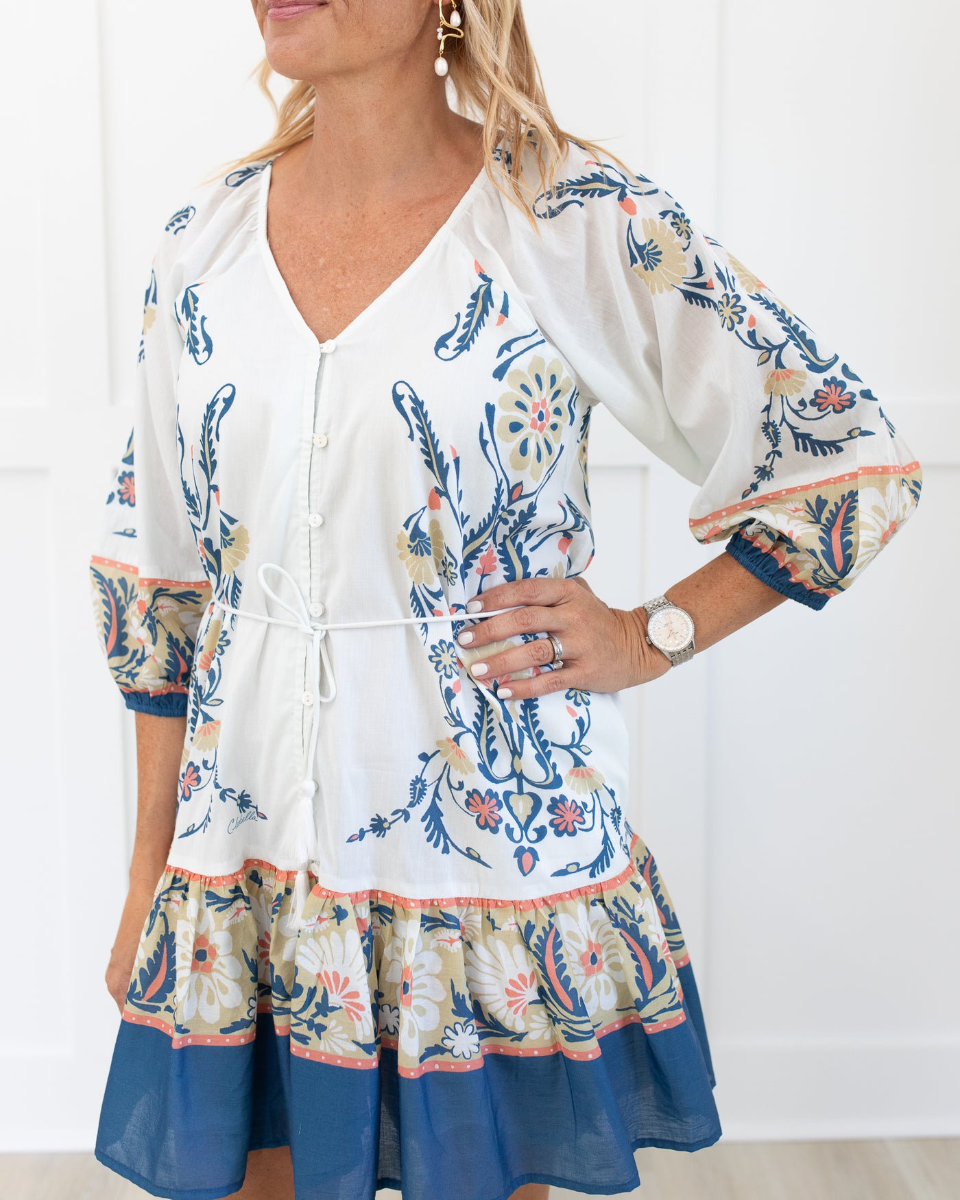 Thora Mini Dress in Monaco Print