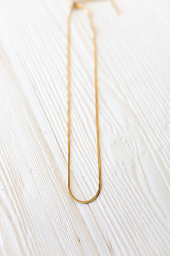 Gold Herringbone Necklace
