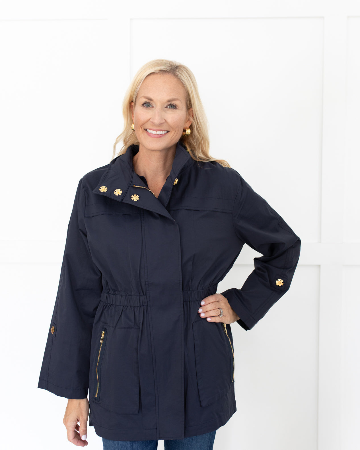 Waterproof Navy Rain Jacket