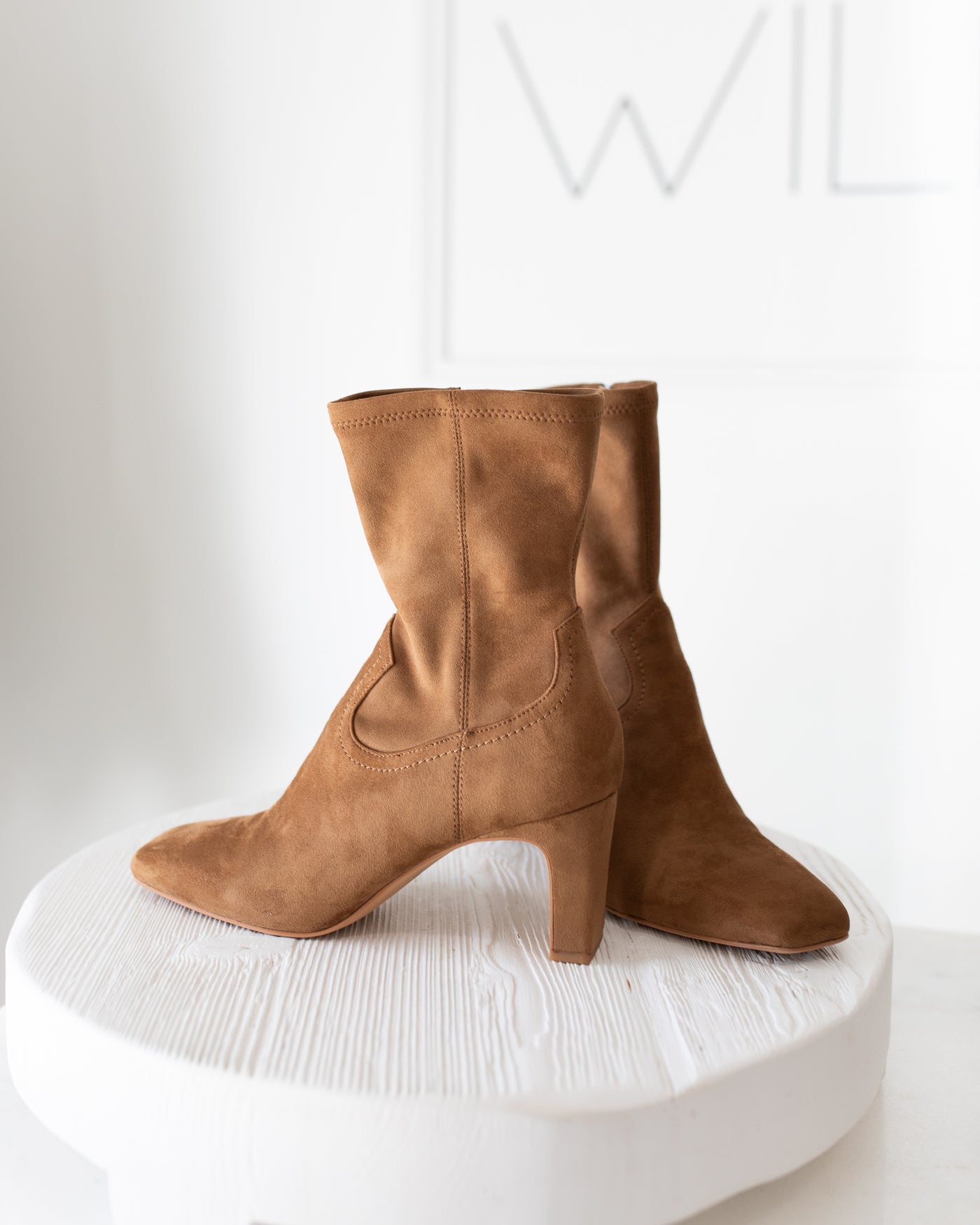 Light Brown Short Suede Boots