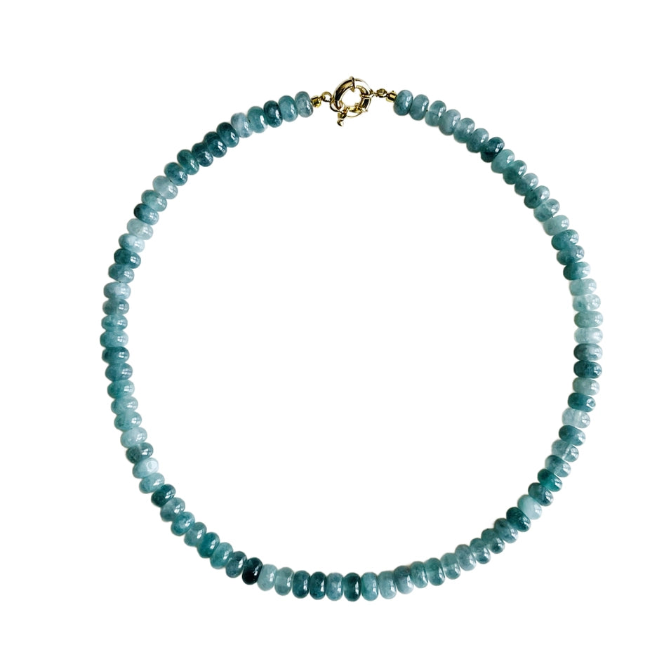 Light Gray Angelite 17" Beaded Necklace