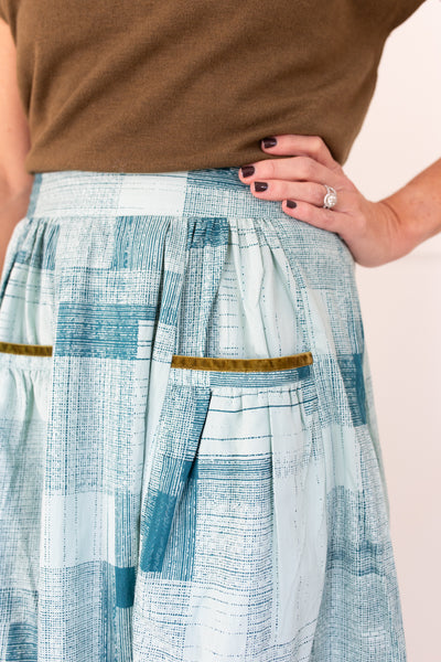 Gabby Skirt in Blue Print