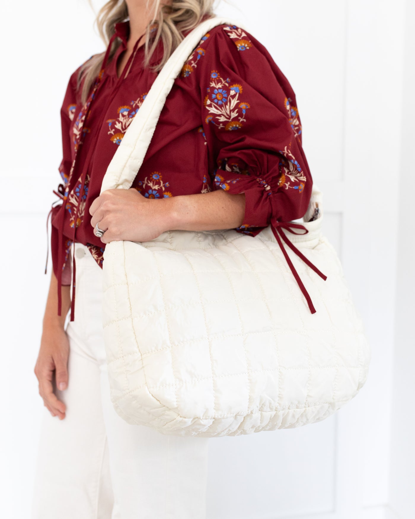 Cream Quilted Bag