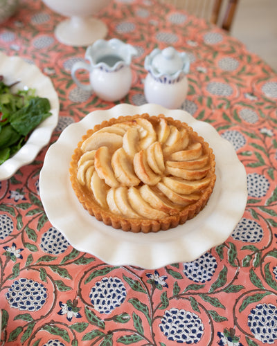 Cream Ruffle 11"Cake Stand