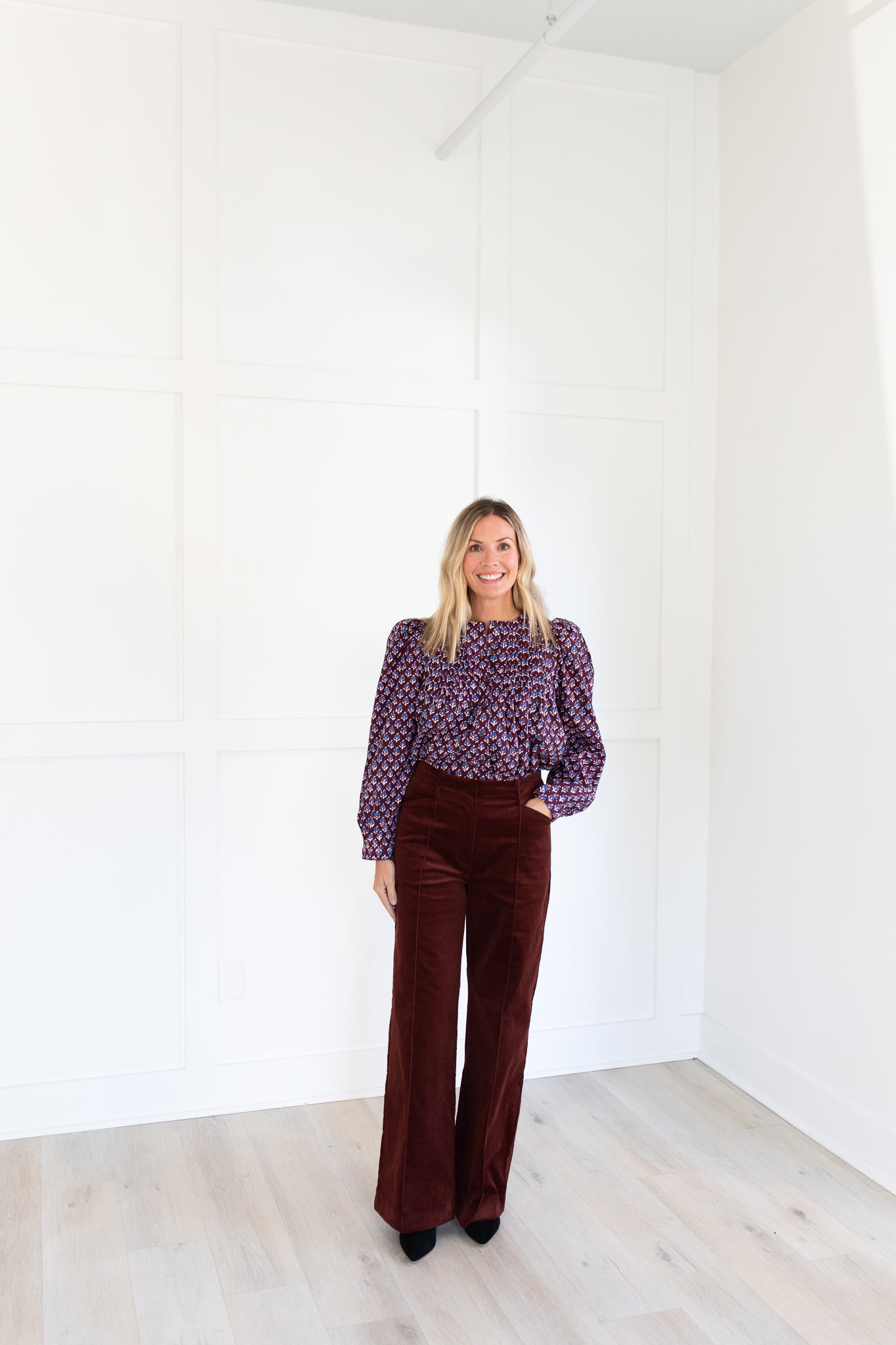 Daphne Top in Autumn Fleur Fig by Hunter Bell